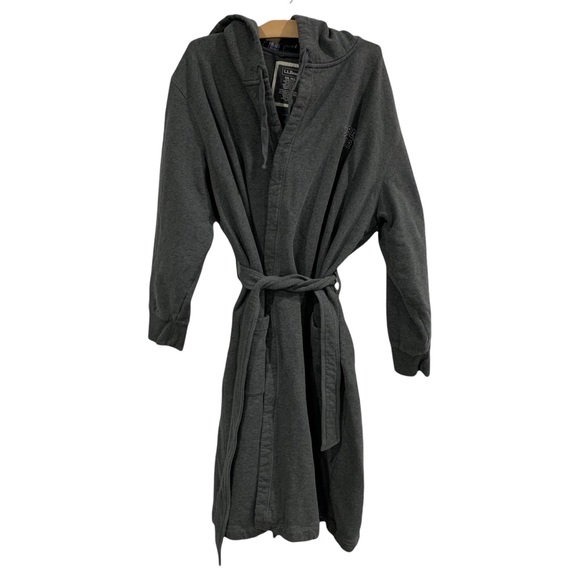 L.L. Bean Other - LL Bean | Gray Rugby Flannel Long Robe with Hood- size XXL